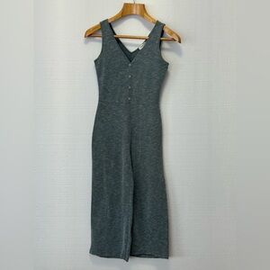 Ginger G Blue Gray Ribbed Sleeveless Jumpsuit